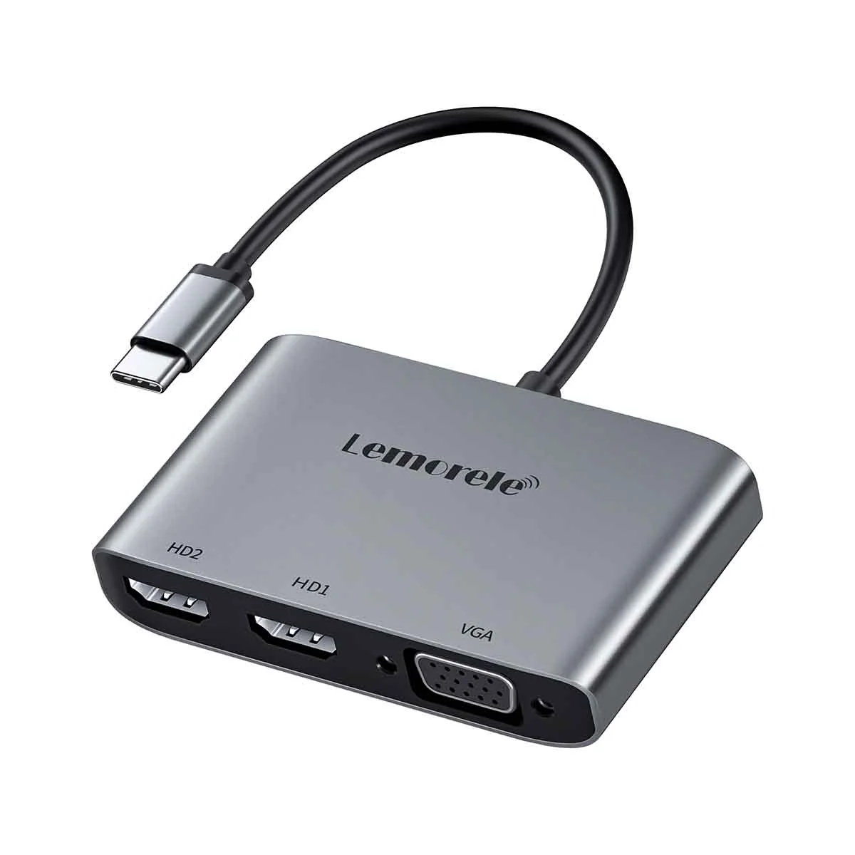 Lemorele TC20L Dual HDMI and VGA Adapter
